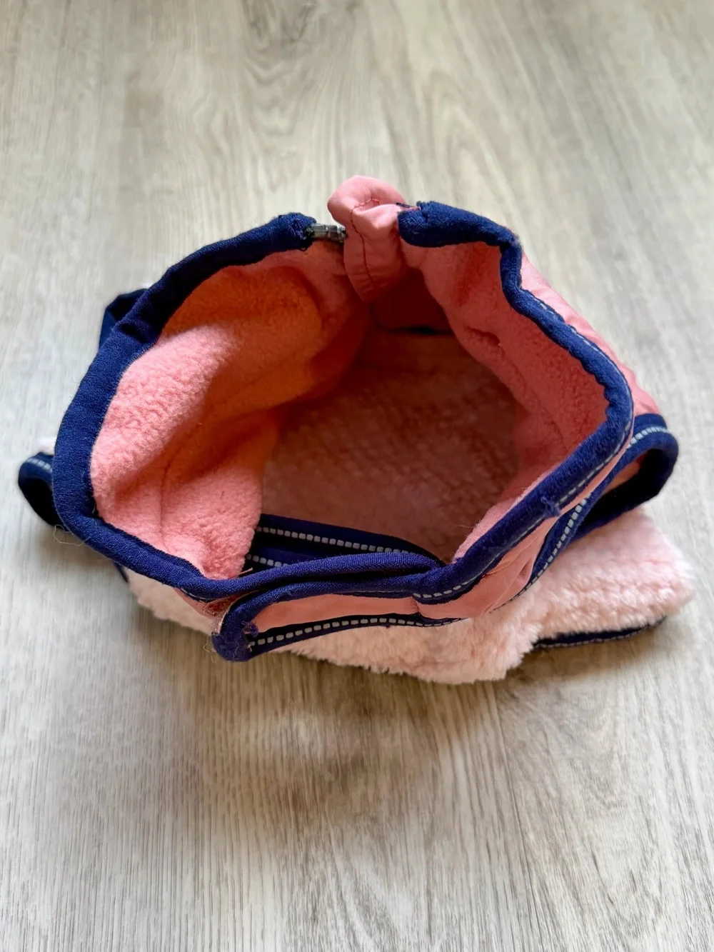 Pink Sherpa & Nylon Zip Vest for Pets/Small Puppy Dogs - size Small